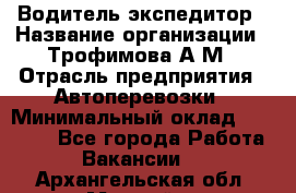 Водитель-экспедитор › Название организации ­ Трофимова А.М › Отрасль предприятия ­ Автоперевозки › Минимальный оклад ­ 65 000 - Все города Работа » Вакансии   . Архангельская обл.,Мирный г.